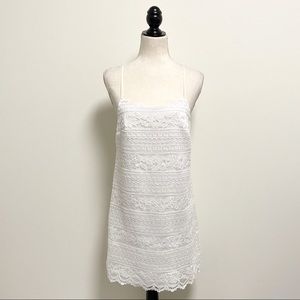 1.State White Lace Spaghetti Strap Racerback Dress Small Lined 1 State